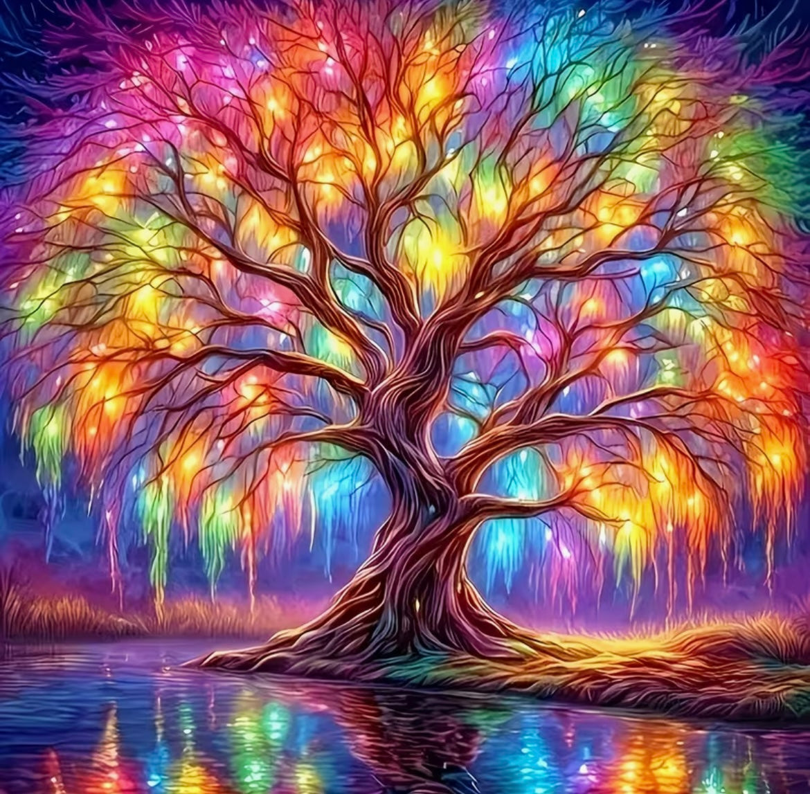 30x30cm Colourful Tree Diamond Art Painting Kit