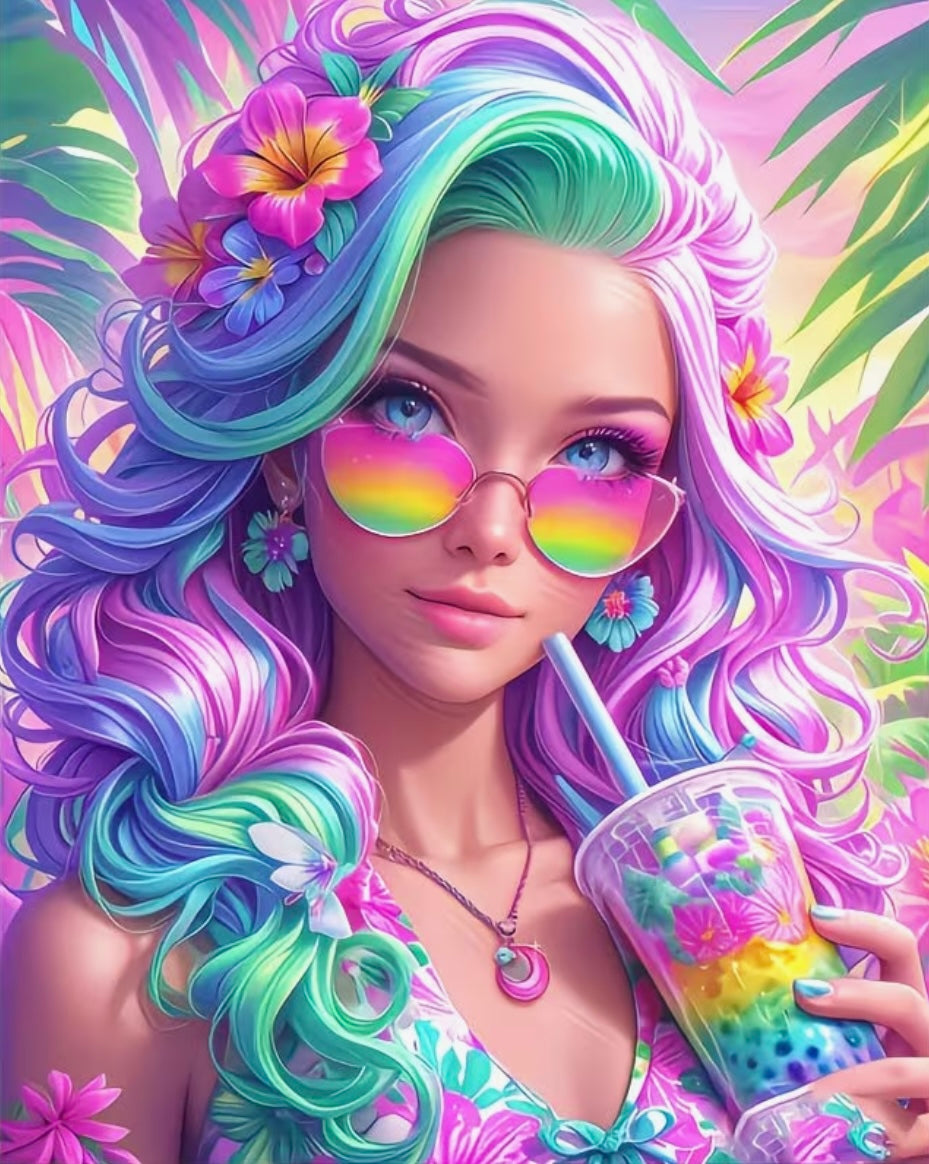 30x40cm Colourful Anime Diamond Art Painting Kit