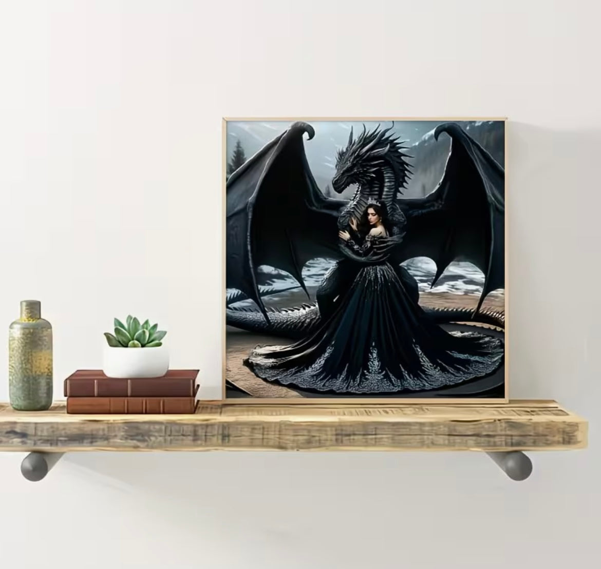 30x30cm Gothic Black Dragon Diamond Art Painting Kit
