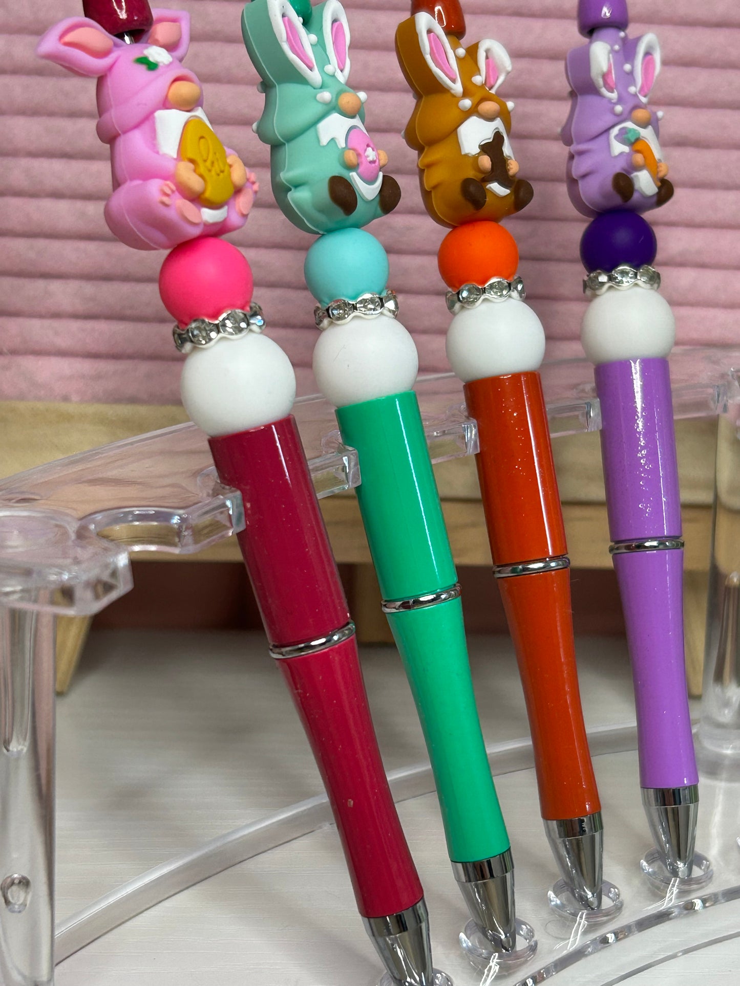 Set of 4 Easter Gonk Beaded Pens