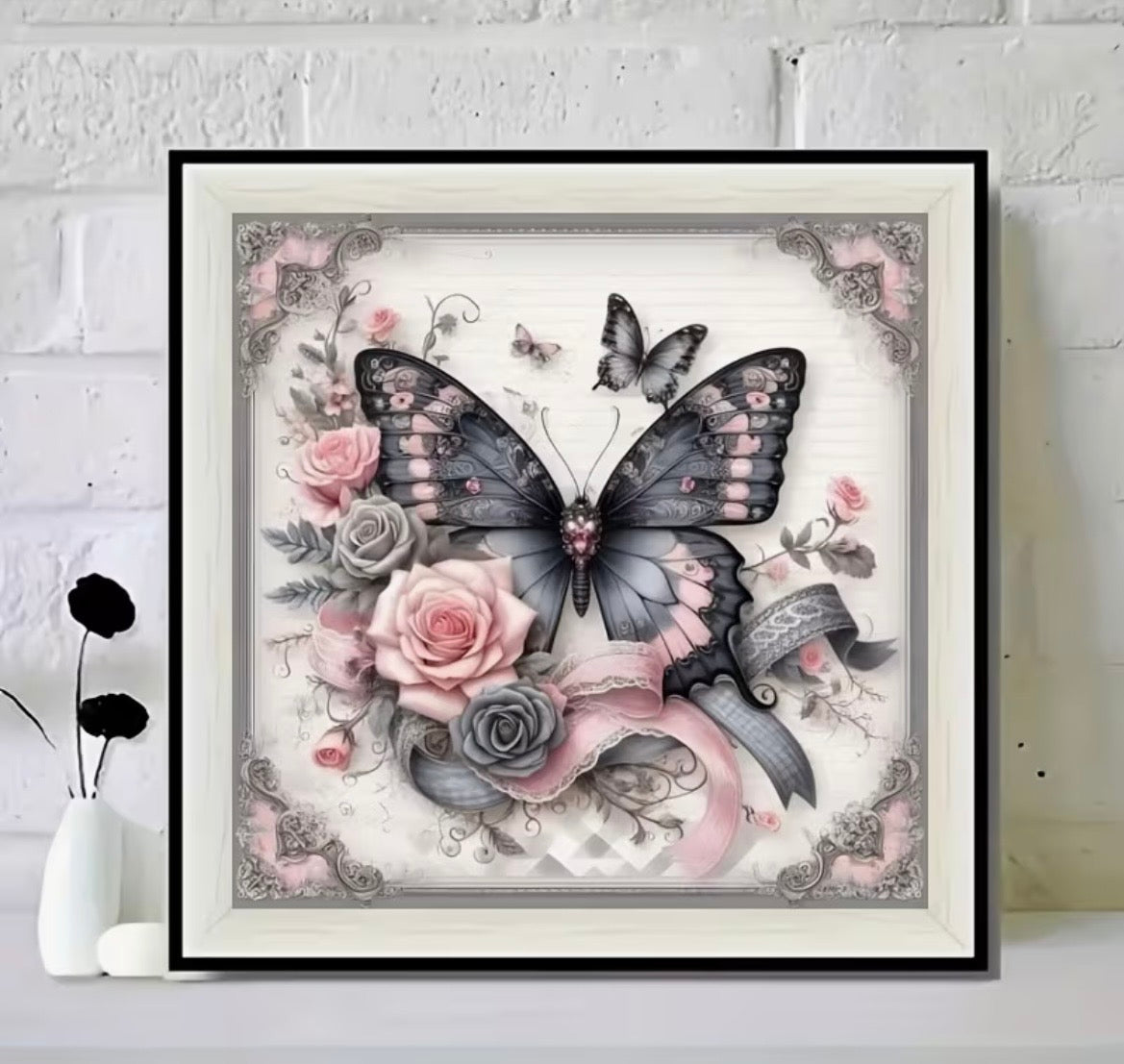30x30cm Vintage Butterfly Diamond Art Painting Kit