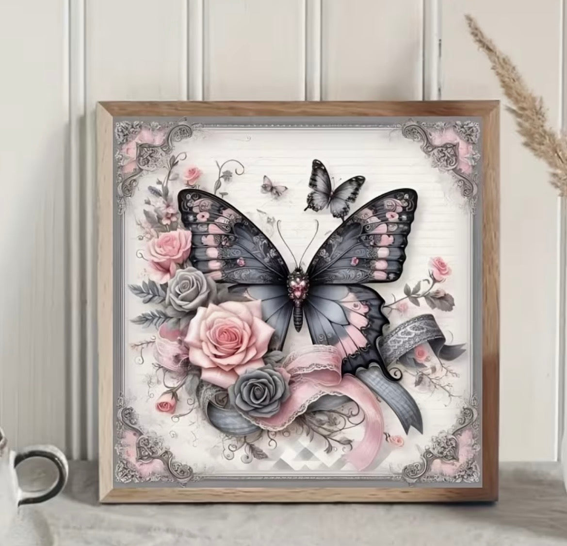 30x30cm Vintage Butterfly Diamond Art Painting Kit