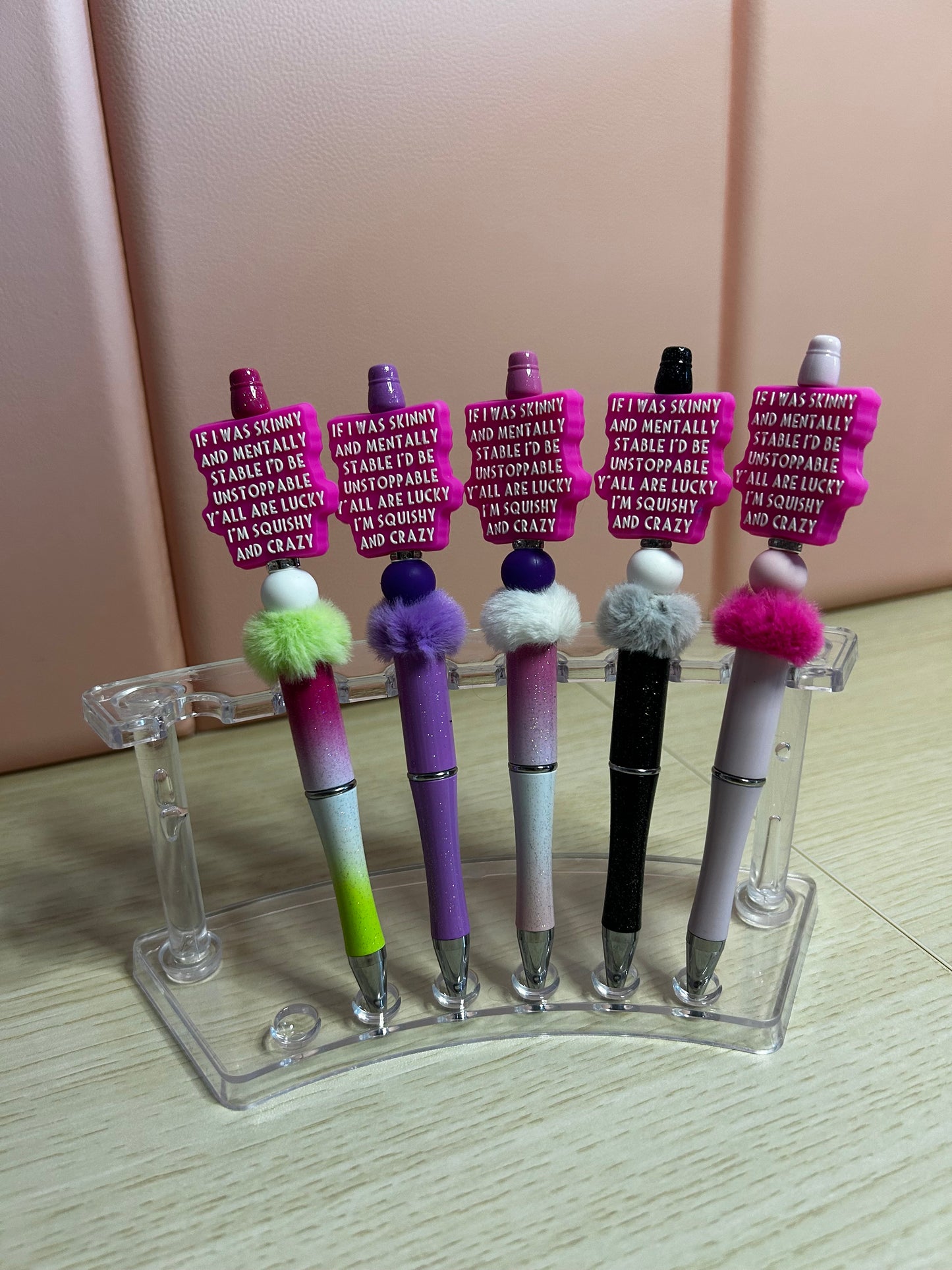 Handmade Beaded Funny Quote Pen “If I was skinny and mentally stable ……”