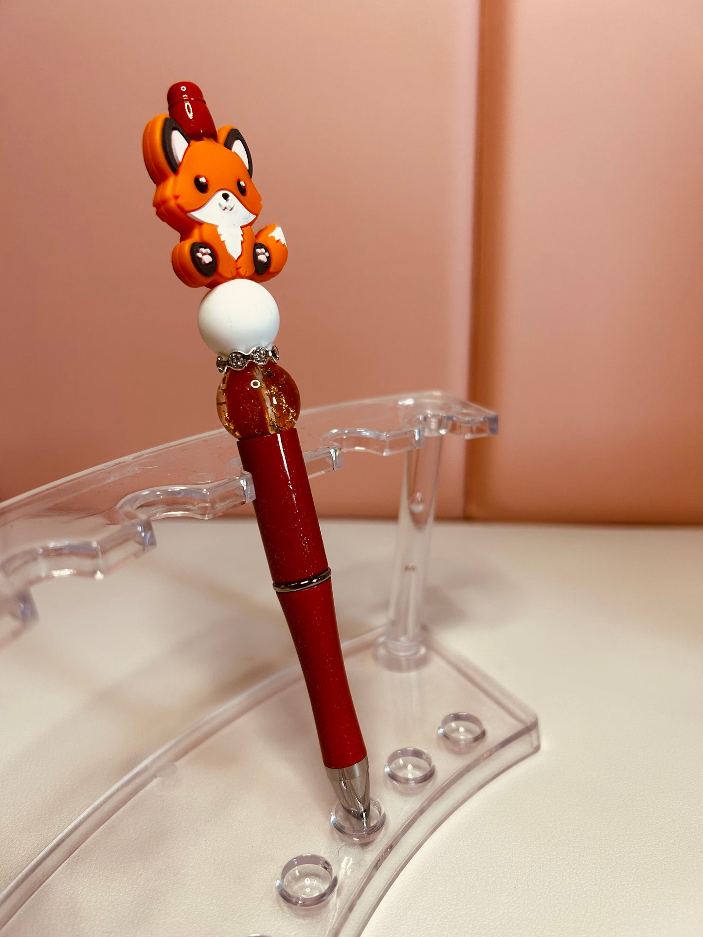 Handmade Fox Beaded Pen