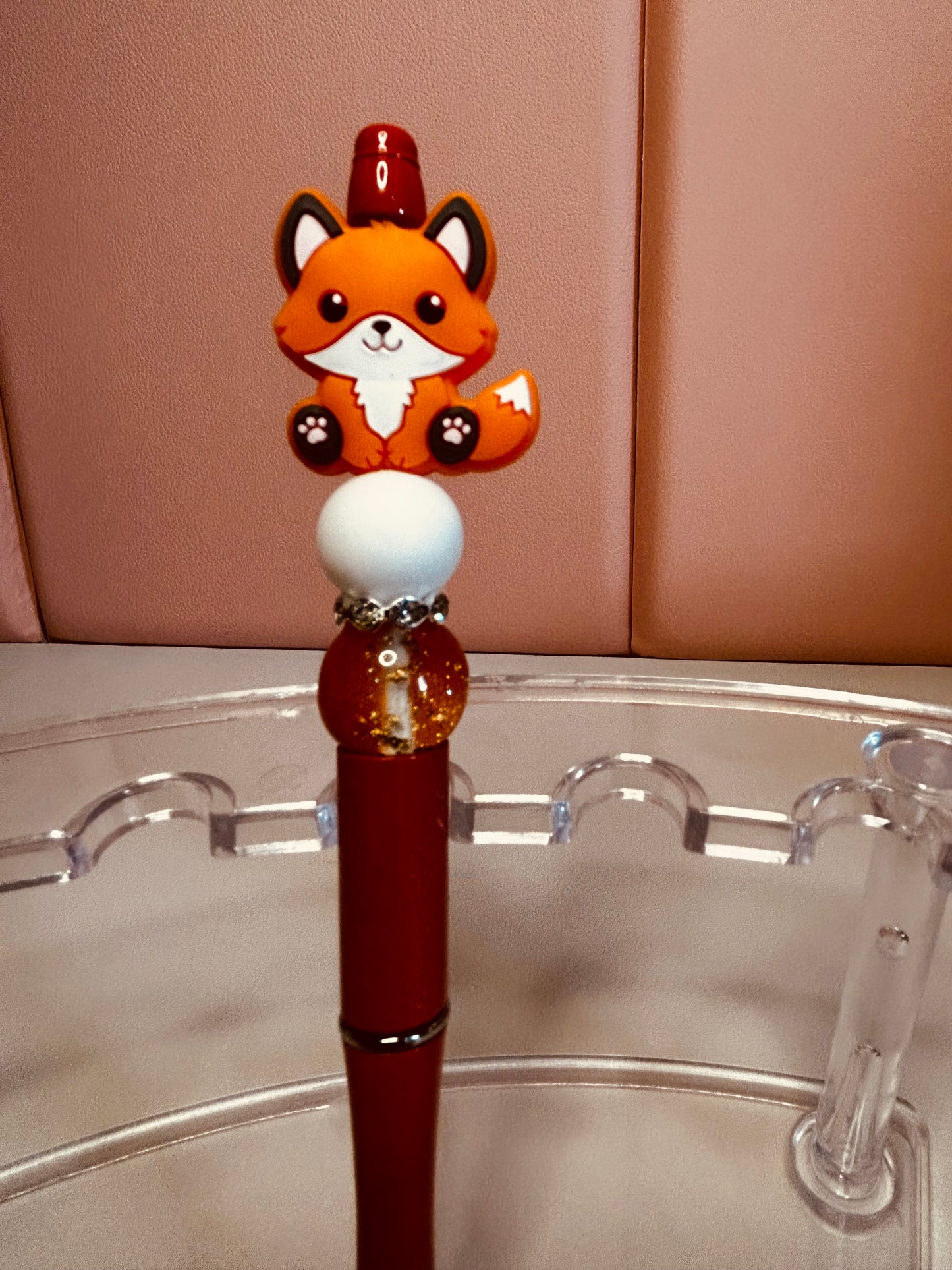 Handmade Fox Beaded Pen