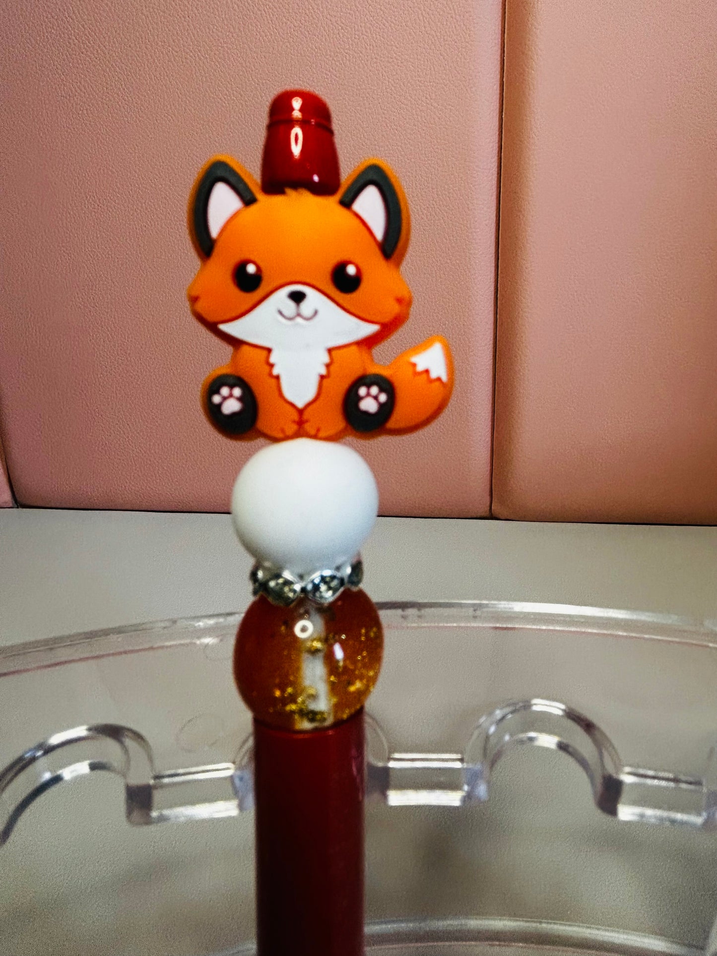 Handmade Fox Beaded Pen