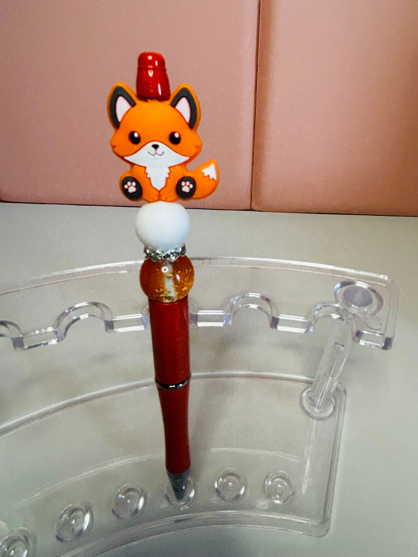 Handmade Fox Beaded Pen