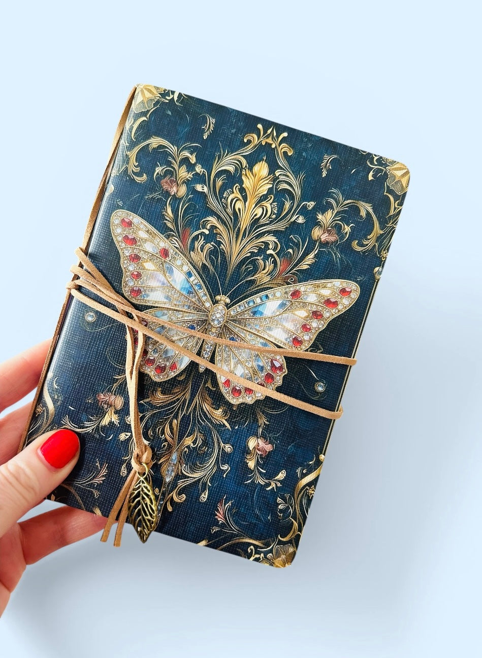 Crystal Butterfly Tie Journal Sketchbook