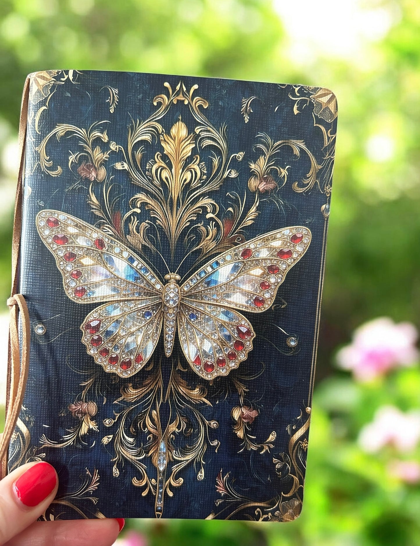 Crystal Butterfly Tie Journal Sketchbook